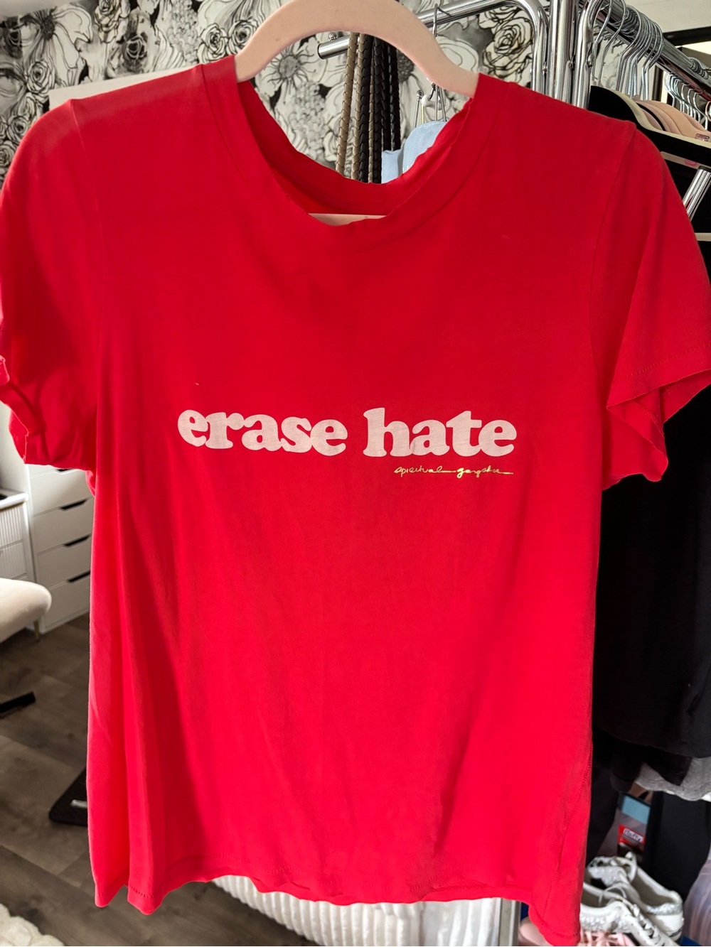 Spiritual Gangster Red "erase hate" Graphic Tee
